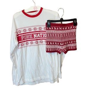 •PINK&F21• NWT MATCHING BUNDLE OF SHIRT/SHORTS SIZE XS/S